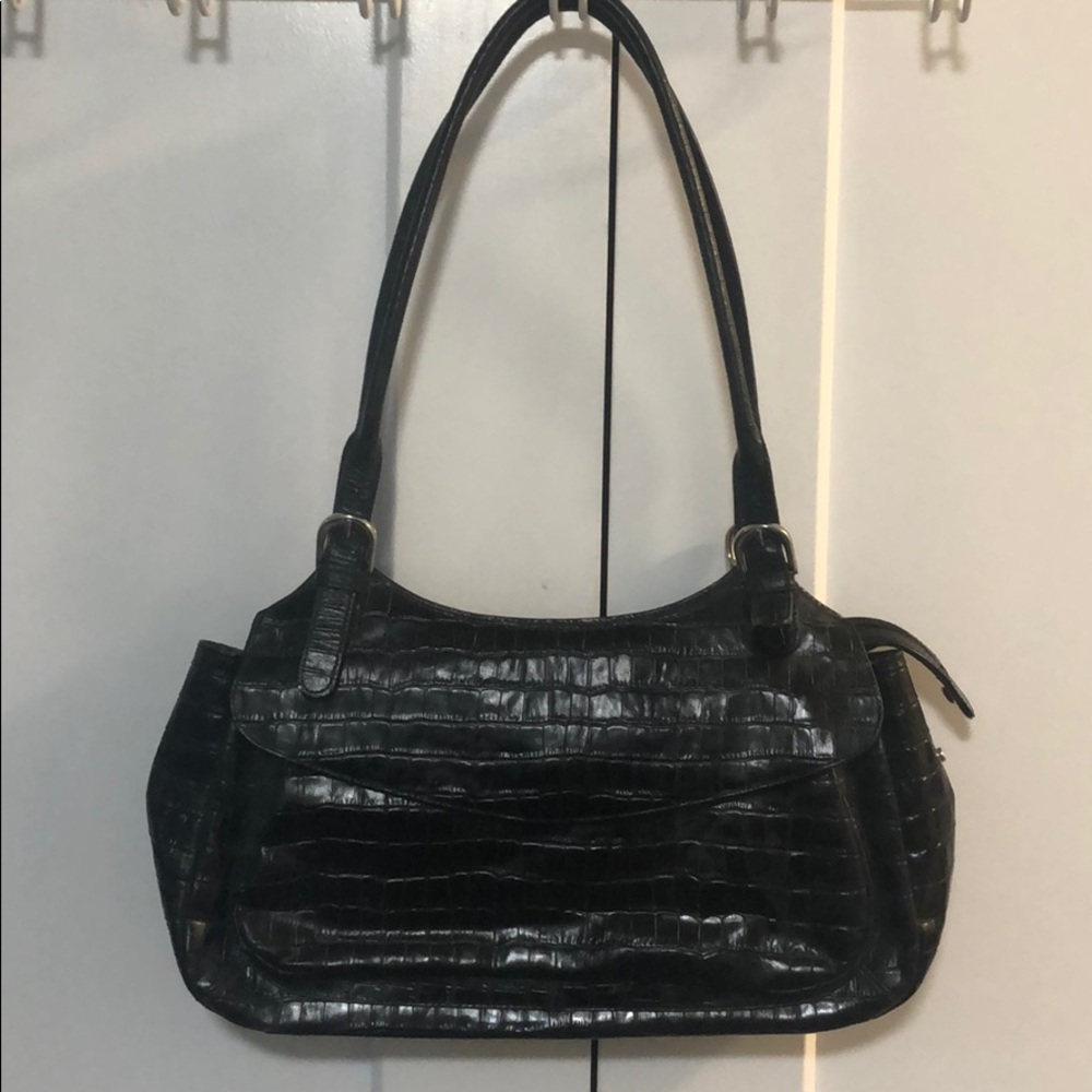 Maxx NY Black Leather Handbag